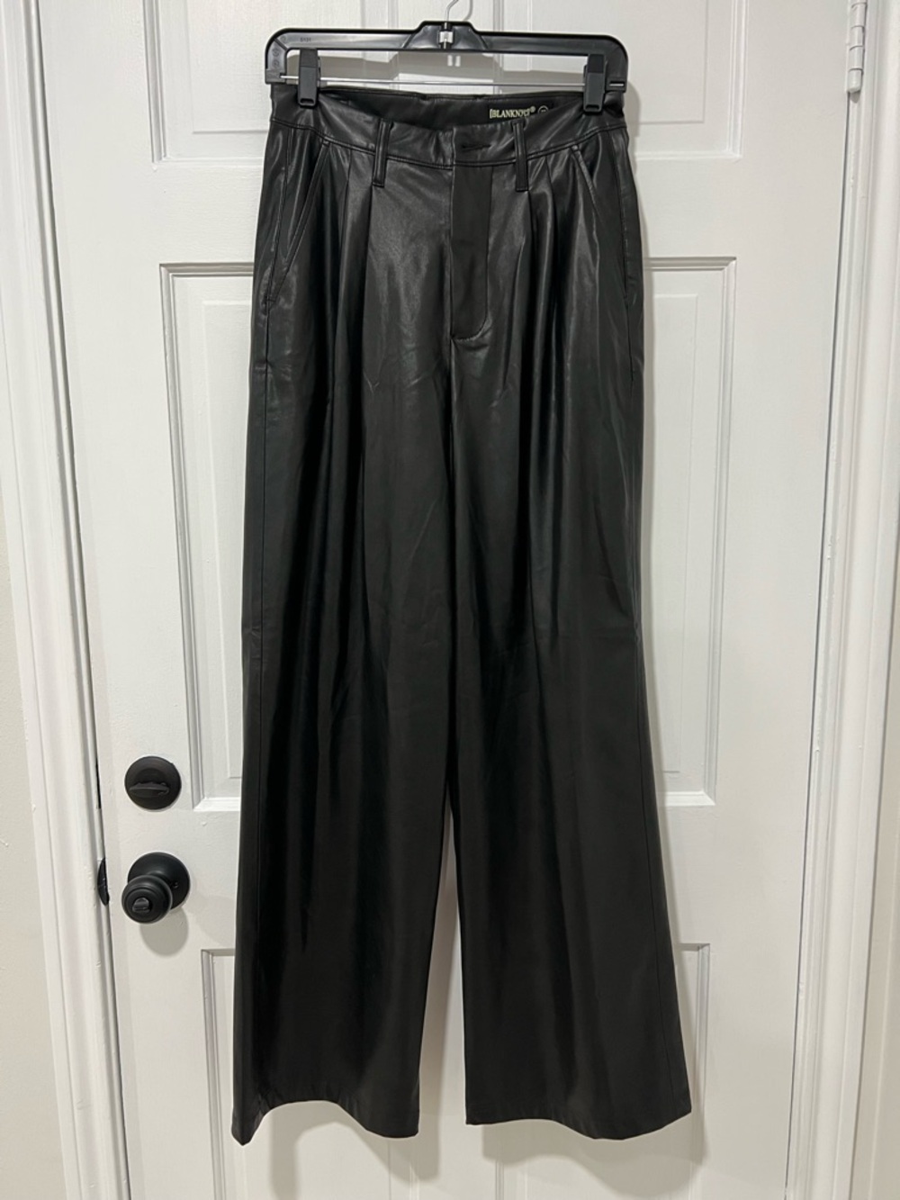 Wide-Leg Faux Leather  Pants